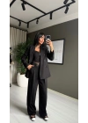 Kruvaze Blazer Ceket Siyah