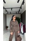 Leopar Jean Ceket Pantolon Takım