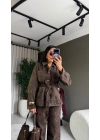 Leopar Jean Ceket Pantolon Takım