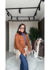 Nubuk Kürk Yakalı Bomber Taba Mont