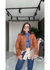 Nubuk Kürk Yakalı Bomber Taba Mont