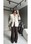 Peluş Kürk Yelek Beyaz