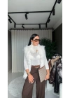 Peluş Kürk Yelek Beyaz