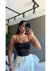 Taşlı Body Siyah
