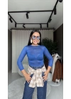 Transparan Saks Mavi Bluz