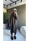 Triko Maxi Boy Kahverengi Hırka