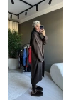Triko Maxi Boy Kahverengi Hırka