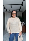 Triko Oversize Bej Kazak