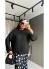 Triko Oversize Siyah Kazak