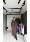 Tüğlü Kaşe Kahverengi Kaban