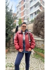 Vintage Deri Bomber Kırmızı Mont