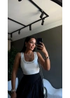 Zımbalı Body Beyaz