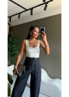 Zımbalı Body Beyaz