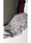 Qu Gri Bordo Şal