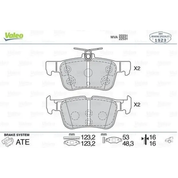 Ford Kuga 1.5 EcoBoost 2022- Arka Fren Balatası - VALEO