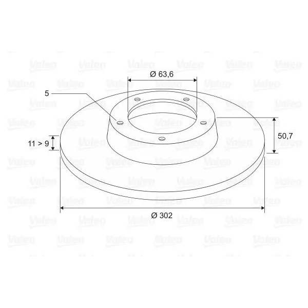 Ford Mondeo 1.6 TDCi 2011-2015 Arka Fren Diski - VALEO (TAKIM)