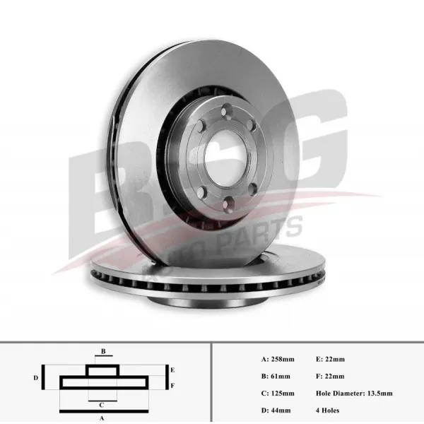 Renault Clio 5 1.0 Tce 2020- Ön Fren Diski 258MM - BSG (1 ADET)