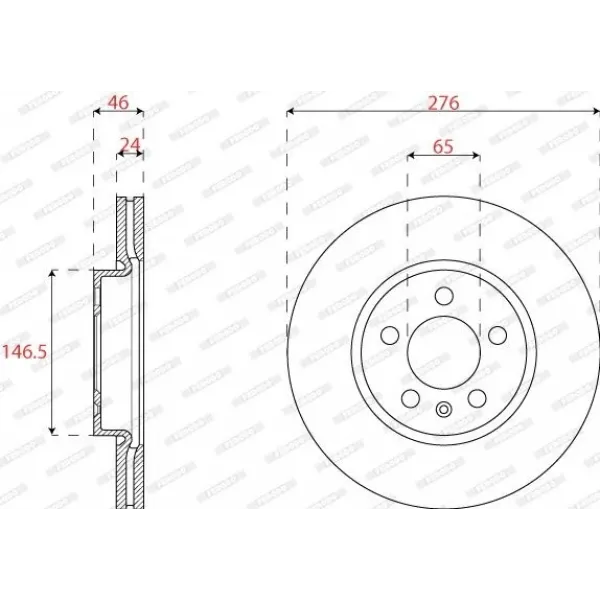 Skoda Kamiq 1.5 TSi 2020- Ön Fren Diski 276MM - FERODO (DXDB/ TAKIM)