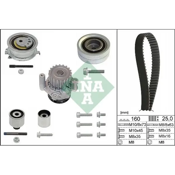 Skoda Superb 1.6 TDi 2010-2015 Triger Seti ve Su Pompası - INA