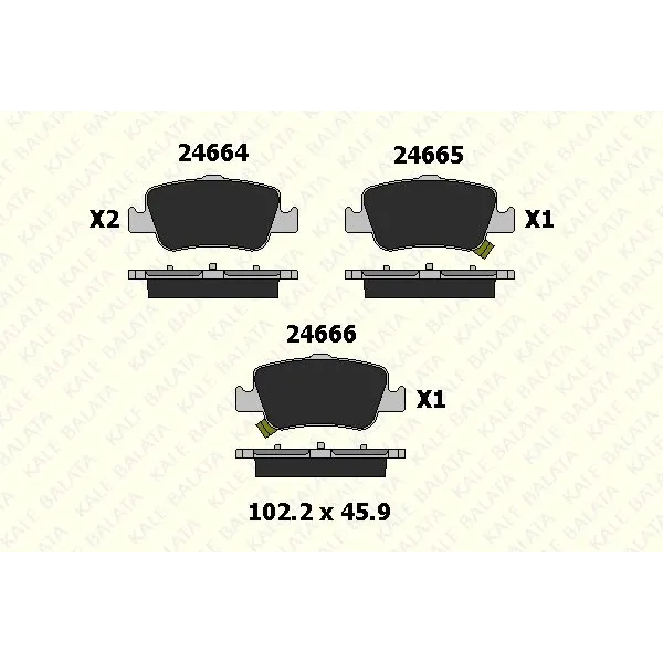 Toyota Corolla 1.6 2013-2018 Arka Fren Balatası - KALE