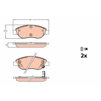 Fiat Egea 1.6 JTD 2015- Ön Fren Balatası - TRW (SEGMANLI TİP)