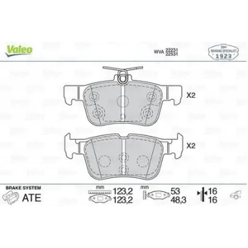 Ford Kuga 1.5 EcoBoost 2022- Arka Fren Balatası - VALEO