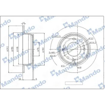Kia Sportage 1.6 Benzin 2011-2015 Arka Fren Diski - MANDO (1 ADET)