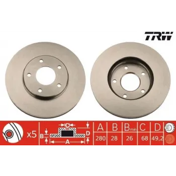 Nissan Primera 1.6 2002-2008 Ön Fren Diski - TRW (TAKIM)