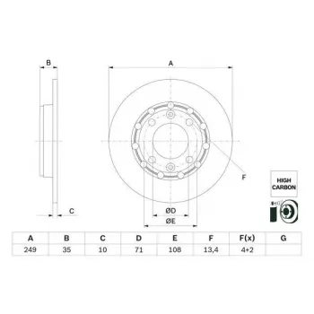 Opel Corsa F 1.2 T 2020- Arka Fren Diski - BOSCH (1 ADET)