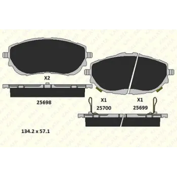 Toyota Corolla 1.33 - 1.6 - 1.4 D4D 2013 - 2018 Ön Fren Balatası - KALE