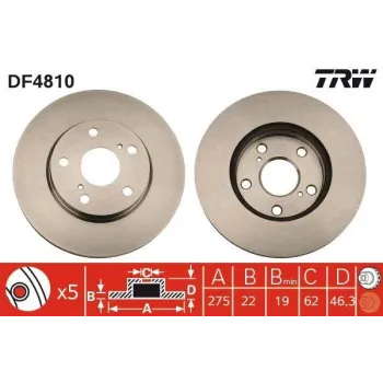 Toyota Corolla 1.33 2007-2012 Ön Fren Diski - TRW (TAKIM)