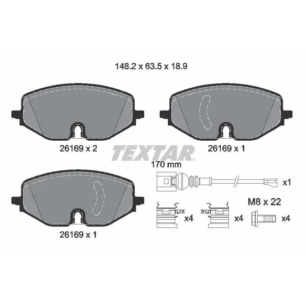 Seat Leon 1.0 eTsi Dsg 2021- Ön Fren Baltası - TEXTAR