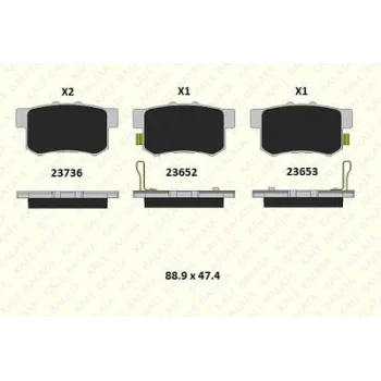 Honda Civic 1.6 2006-2016 Arka Fren Balatası - KALE