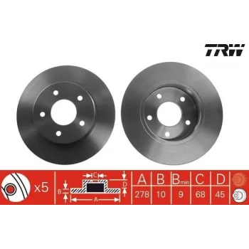 Nissan Primera 1.6 2002-2008 Arka Fren Diski - TRW (TAKIM)