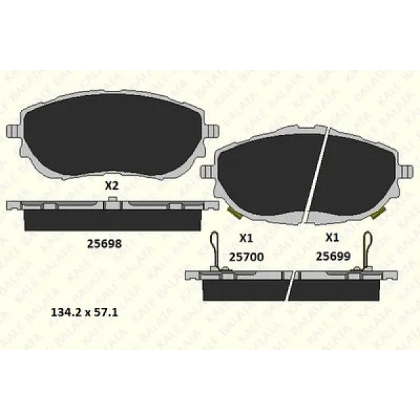 Toyota Corolla 1.6 2013-2018 Ön Fren Balatası - KALE