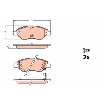 Fiat Egea 1.6 JTD 2015- Ön Fren Balatası - TRW (SEGMANLI TİP)