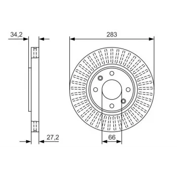 Opel Corsa F 1.2 T 2020- Ön Fren Diski - BOSCH (1 ADET)