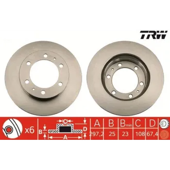 Toyota Hilux 2.5 D-4D 4x4 2010-2015 Ön Fren Diski 297MM - TRW (TAKIM)
