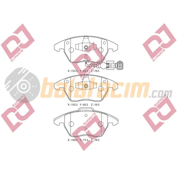 Volkswagen Touran (1T1, 1T2) Ön Fren Balatası DJ PARTS - BP1909