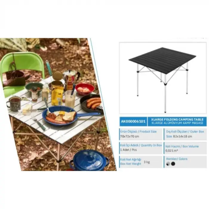 BÜYÜK BOY KATLANIR ALM. KAMP MASASI