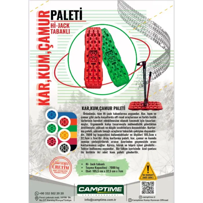 KAR KUM PALETİ 108 CM Hi-Jack Tabanlı