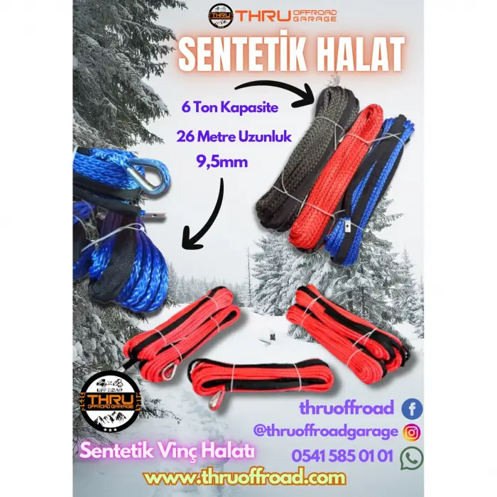 VİNÇ HALATI SENTETİK 26 MT. 6 TONLUK (TURUNCU)