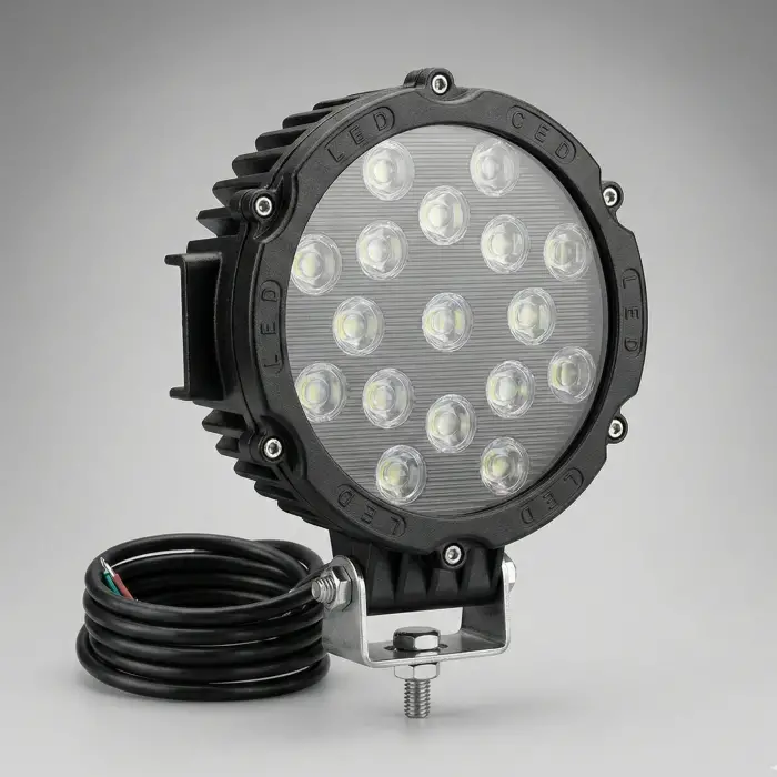 BEYAZ-TURUNCU 17LED 51WATT ÇAKARLI 12-24V SİYAH