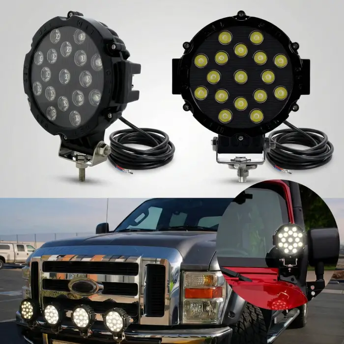 BEYAZ-TURUNCU 17LED 51WATT ÇAKARLI 12-24V SİYAH