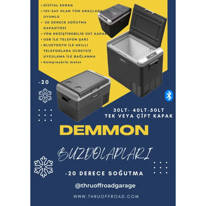 DEMMON ARAÇ BUZDOLABI ÇİFT KAPAK 40LT