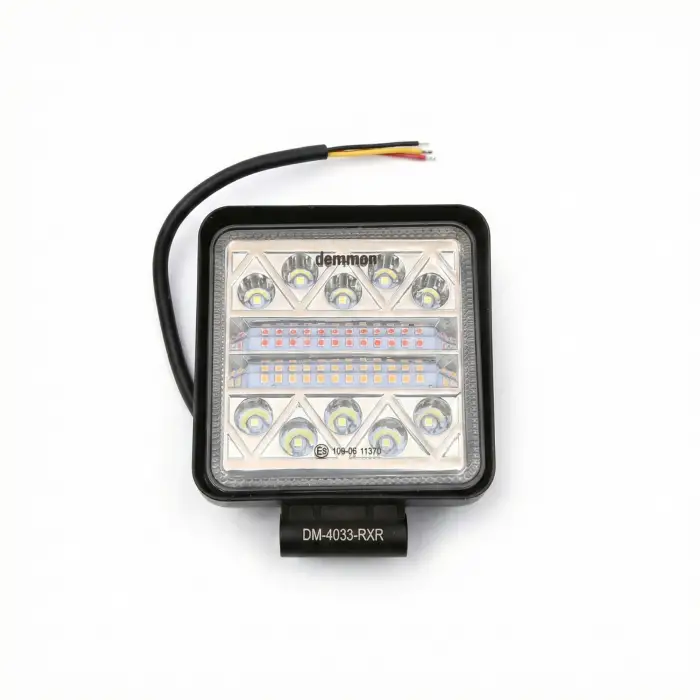 DEMMON KARE BEYAZ SARI KIRMIZI LED