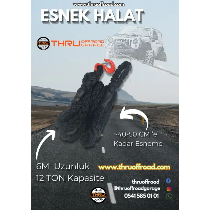 ESNEK HALAT 6 M 12 TON SİYAH THRU