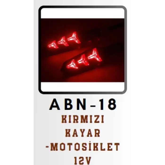 KIRMIZI KAYAR -MOTOSİKLET LED 12V - 2 Adet Sinyal