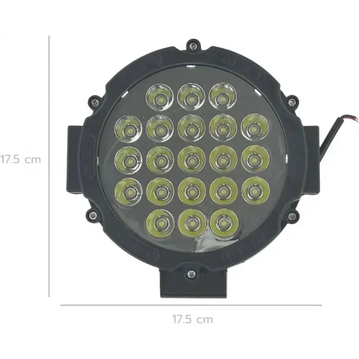 LED BAR YUVARLAK 18 CM 63W SİYAH 21LED