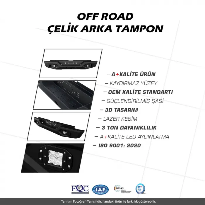 TOYOTA HİLUX REVO 2015+ ARKA DEMİR TAMPON SDX